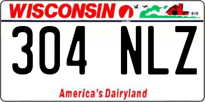 WI license plate 304NLZ