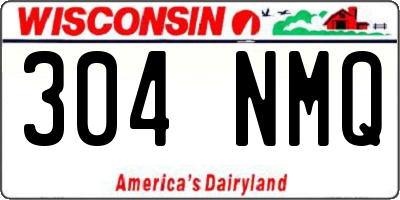 WI license plate 304NMQ