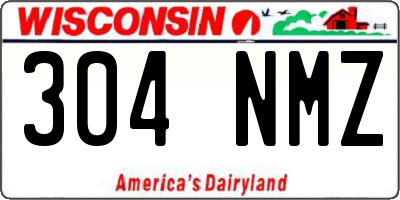 WI license plate 304NMZ