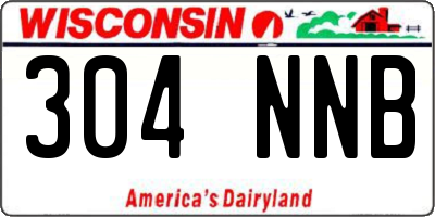 WI license plate 304NNB