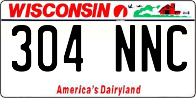 WI license plate 304NNC
