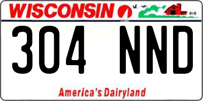 WI license plate 304NND