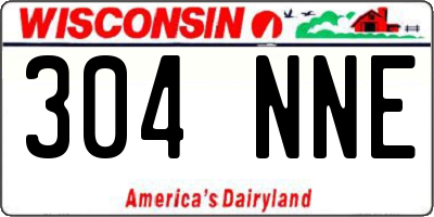 WI license plate 304NNE