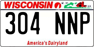 WI license plate 304NNP