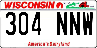 WI license plate 304NNW