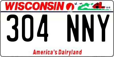 WI license plate 304NNY