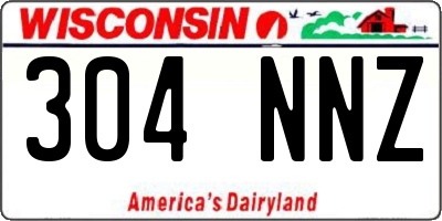 WI license plate 304NNZ
