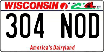 WI license plate 304NOD