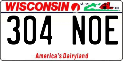WI license plate 304NOE