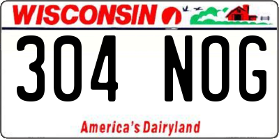 WI license plate 304NOG