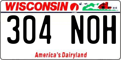 WI license plate 304NOH