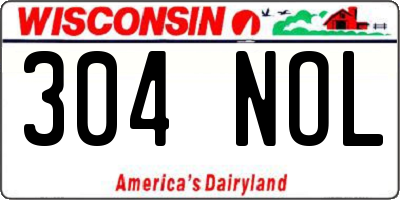 WI license plate 304NOL