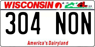 WI license plate 304NON