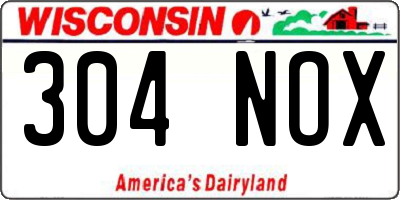 WI license plate 304NOX