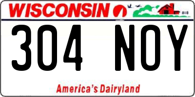 WI license plate 304NOY