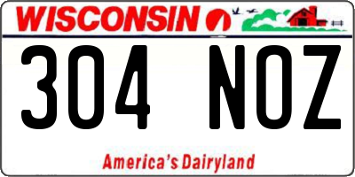 WI license plate 304NOZ
