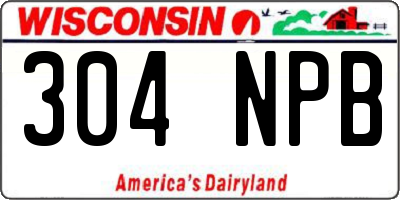 WI license plate 304NPB