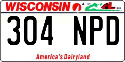 WI license plate 304NPD