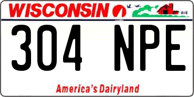 WI license plate 304NPE