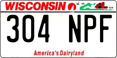 WI license plate 304NPF