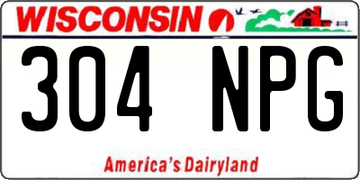 WI license plate 304NPG