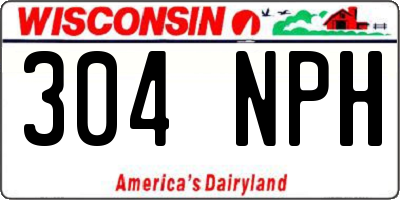 WI license plate 304NPH