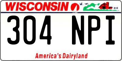 WI license plate 304NPI