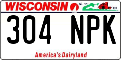 WI license plate 304NPK
