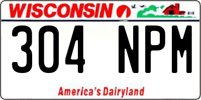 WI license plate 304NPM