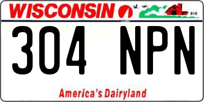 WI license plate 304NPN