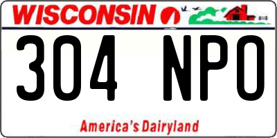 WI license plate 304NPO