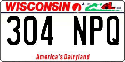 WI license plate 304NPQ