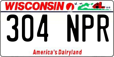 WI license plate 304NPR