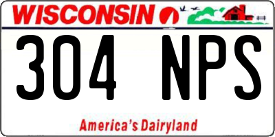 WI license plate 304NPS