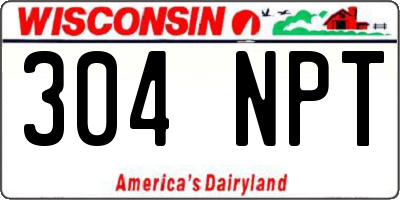 WI license plate 304NPT