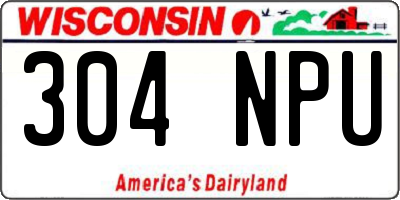 WI license plate 304NPU