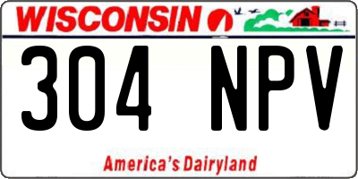 WI license plate 304NPV