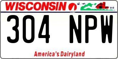 WI license plate 304NPW