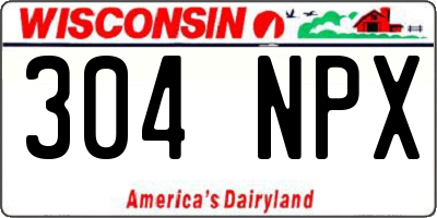 WI license plate 304NPX