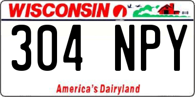 WI license plate 304NPY
