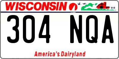 WI license plate 304NQA
