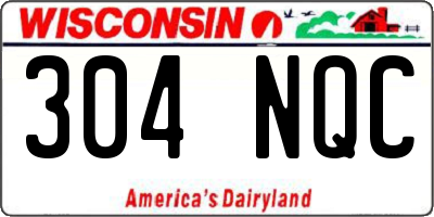 WI license plate 304NQC