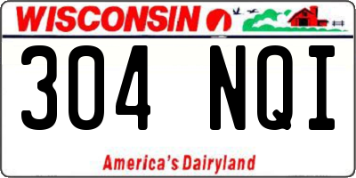 WI license plate 304NQI