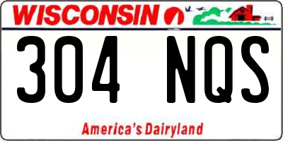 WI license plate 304NQS