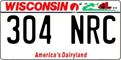 WI license plate 304NRC