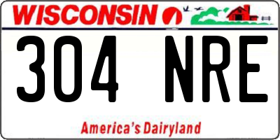 WI license plate 304NRE