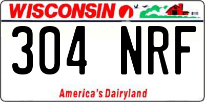 WI license plate 304NRF