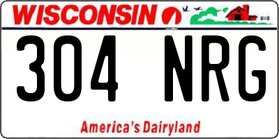 WI license plate 304NRG