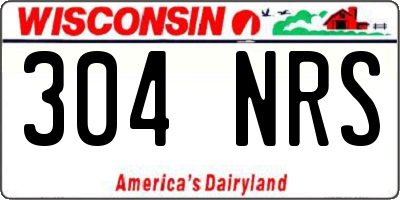 WI license plate 304NRS