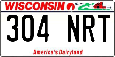 WI license plate 304NRT